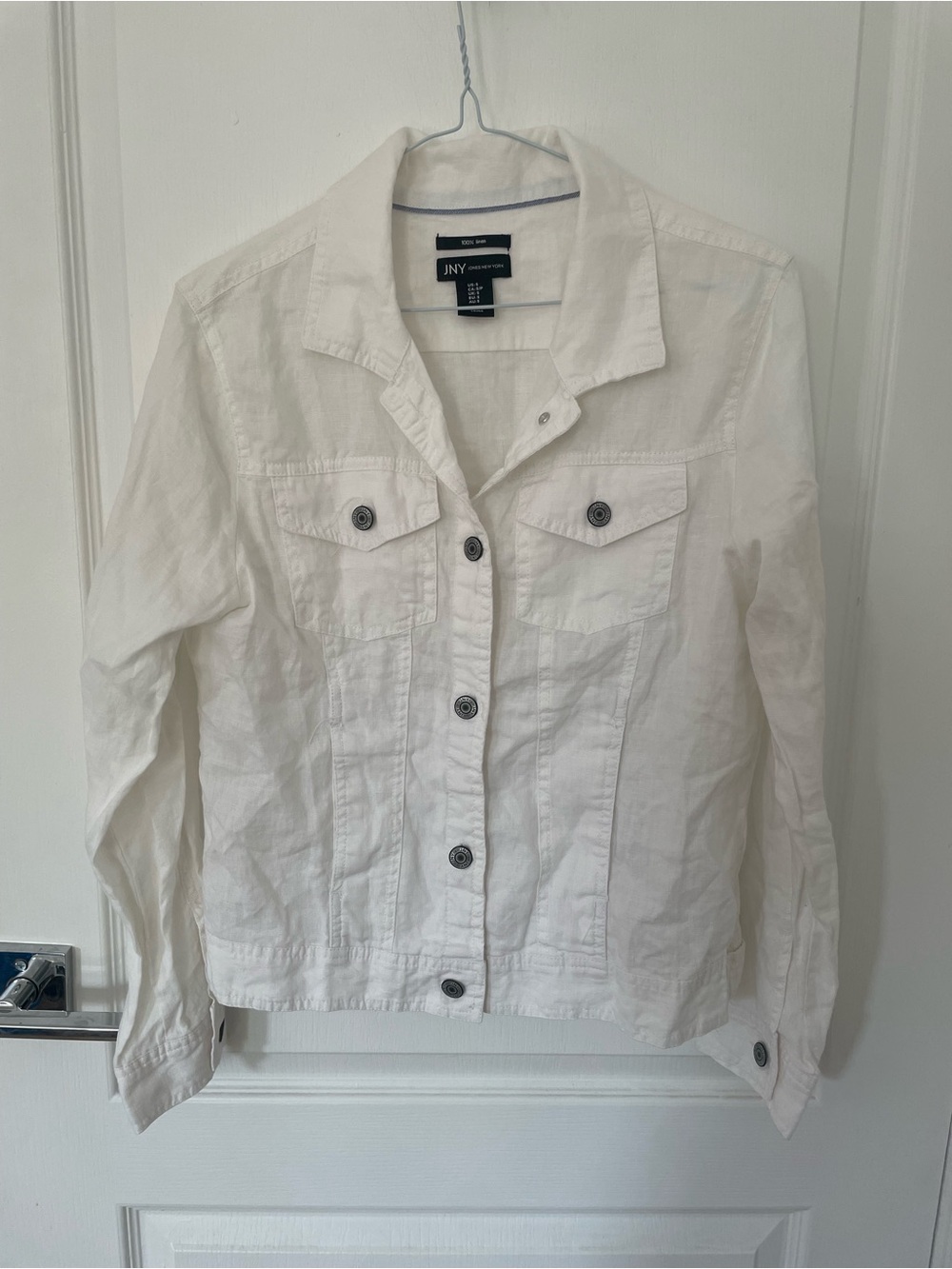 Jones New York White 100%Linen Jacket
